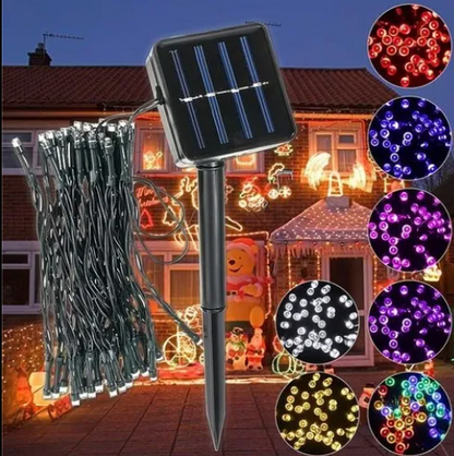 LUCES NAVIDEÑAS CON PANEL SOLAR   - 20 METROS