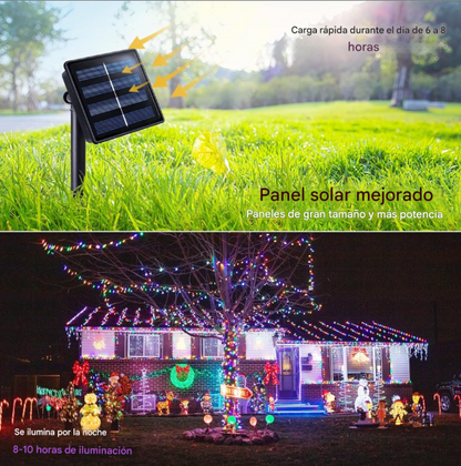 LUCES NAVIDEÑAS CON PANEL SOLAR   - 20 METROS